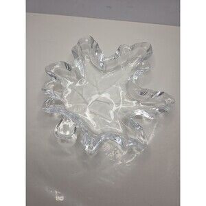 Bowring Clear Glass Maple Leaf Plate for Candles, Candy Or Catch-All New In Box